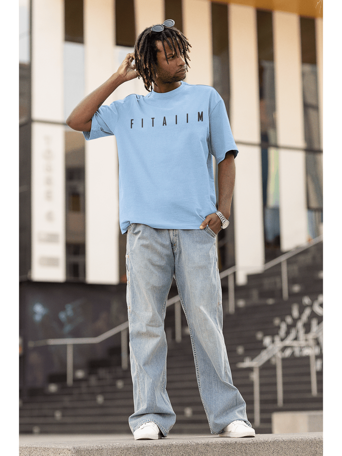 Arrival Oversized T-Shirt Baby Blue - Fitaiim