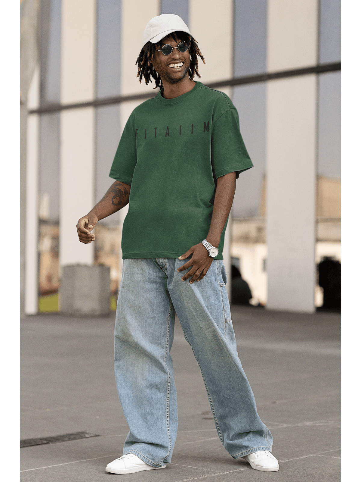 Arrival Oversized T-Shirt Bottle Green - Fitaiim