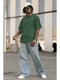 Arrival Oversized T-Shirt Bottle Green - Fitaiim