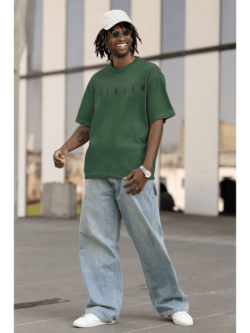 Arrival Oversized T-Shirt Bottle Green - Fitaiim