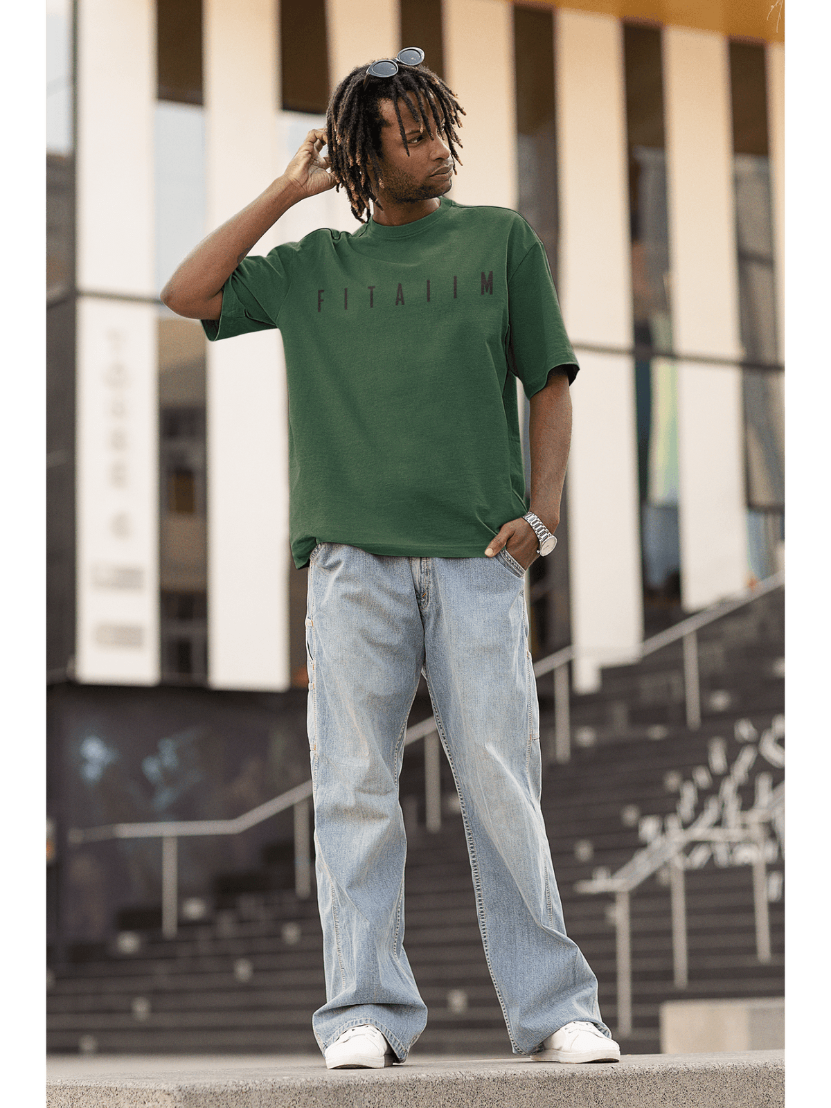 Arrival Oversized T-Shirt Bottle Green - Fitaiim