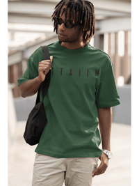 Arrival Oversized T-Shirt Bottle Green - Fitaiim