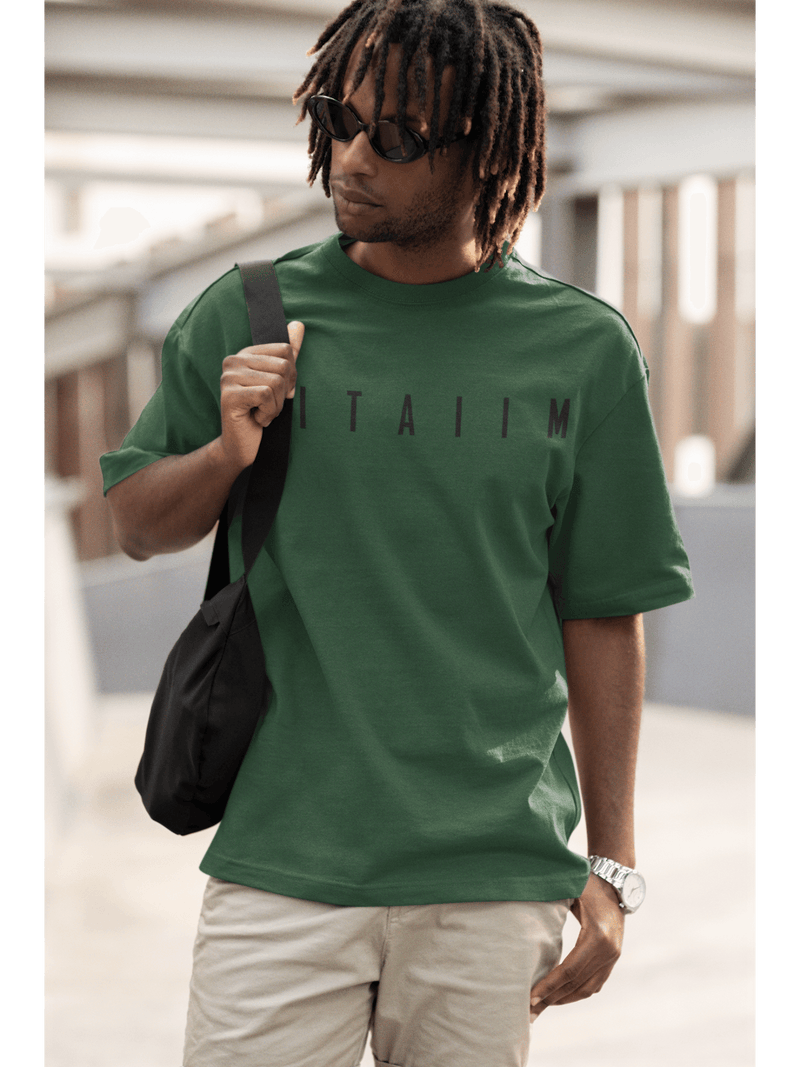 Arrival Oversized T-Shirt Bottle Green - Fitaiim