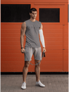 Arrival Round Neck Sleeveless Tank Charcoal Grey - Fitaiim