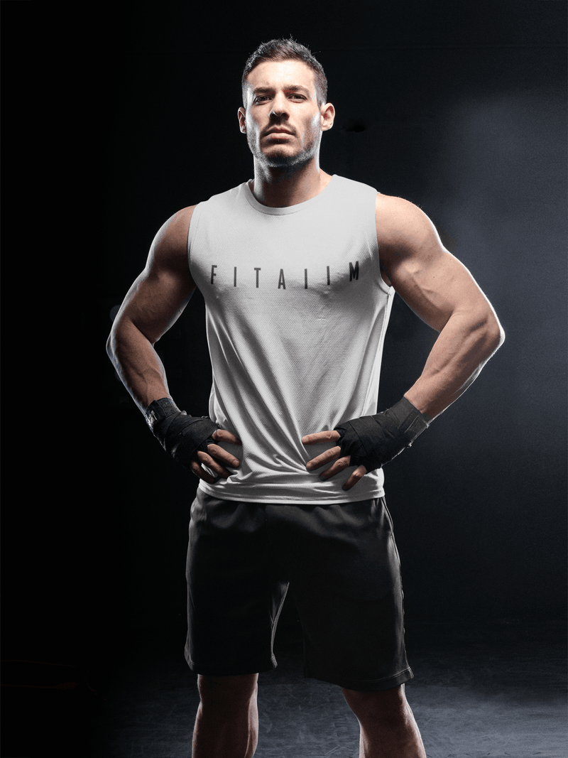 Arrival Round Neck Sleeveless Tank Grey - Fitaiim