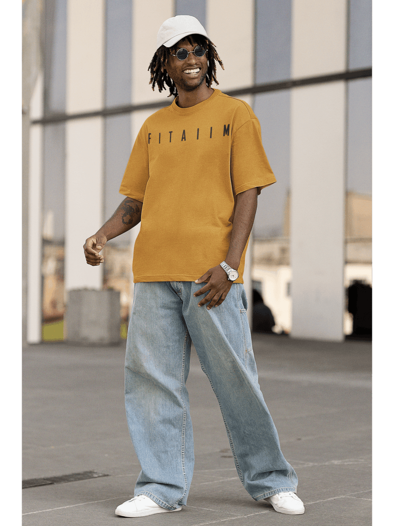 Arrival Oversized T-Shirt Mustard Yellow - Fitaiim