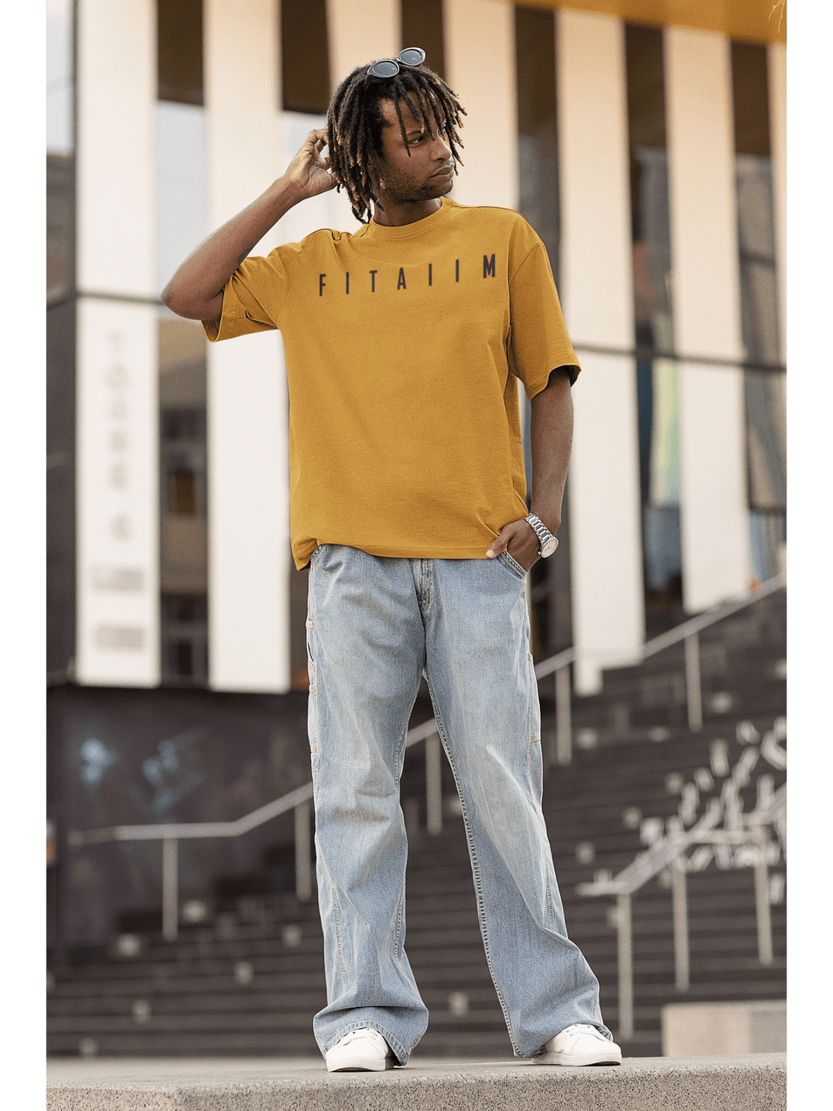 Arrival Oversized T-Shirt Mustard Yellow - Fitaiim