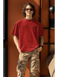 Arrival Oversized T-Shirt Red - Fitaiim