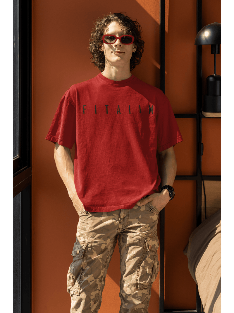 Arrival Oversized T-Shirt Red - Fitaiim