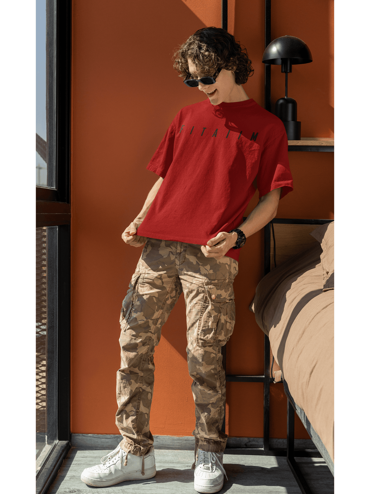 Arrival Oversized T-Shirt Red - Fitaiim