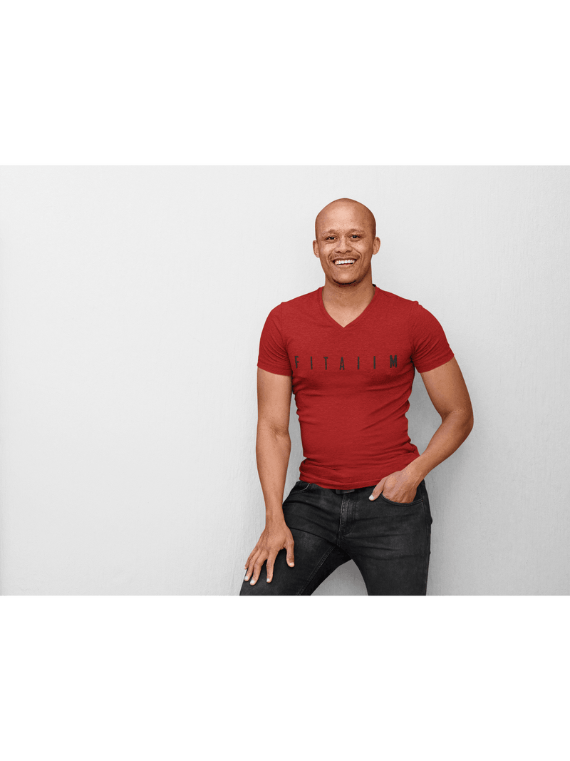 Arrival V-Neck T-shirt Red - Fitaiim