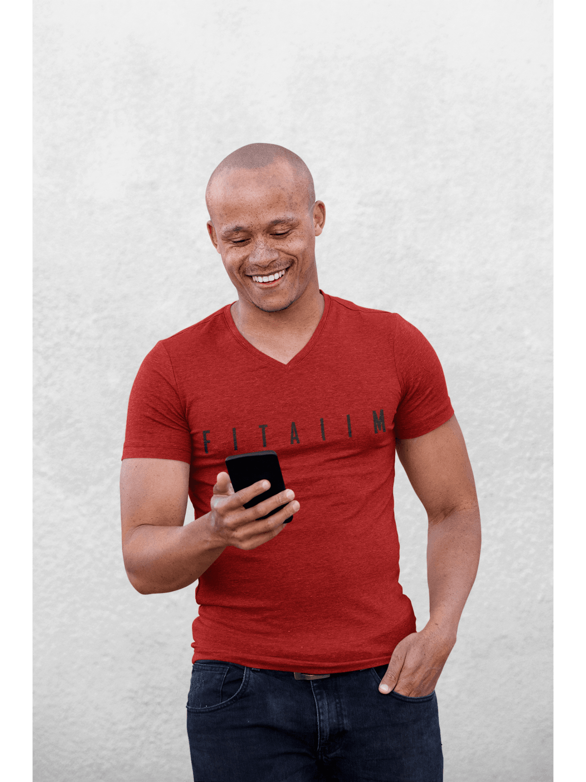 Arrival V-Neck T-shirt Red - Fitaiim