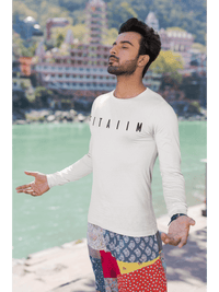 Arrival Round Neck Full Sleeve T-Shirt White - Fitaiim