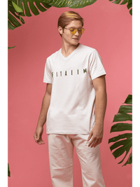 Arrival V-Neck T-shirt White - Fitaiim