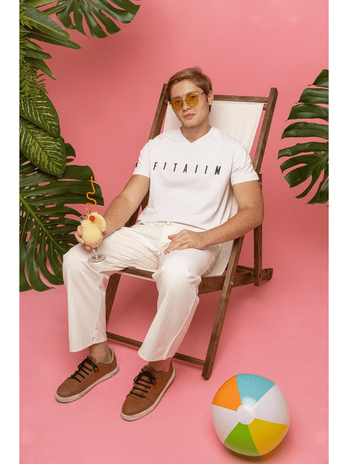 Arrival V-Neck T-shirt White - Fitaiim