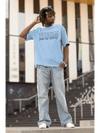Oversized Men T-Shirt Baby Blue - Fitaiim
