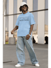 Oversized Men T-Shirt Baby Blue - Fitaiim