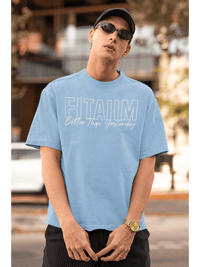 Oversized Men T-Shirt Baby Blue - Fitaiim