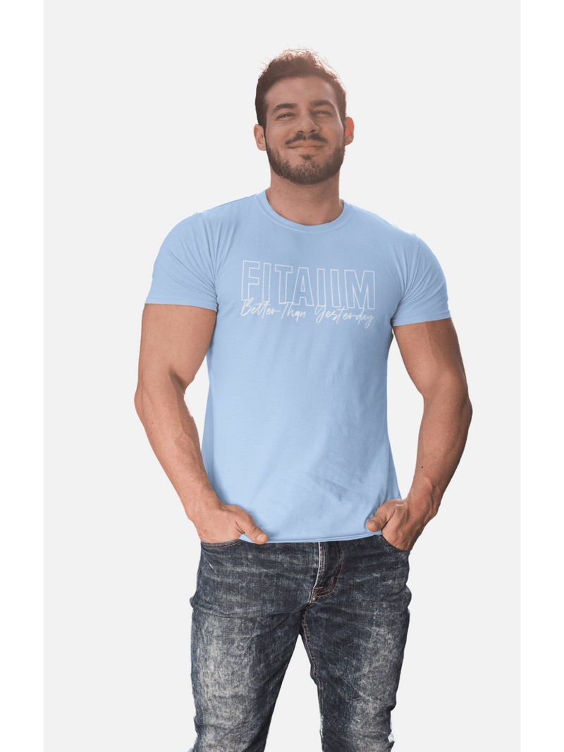 Round Neck T-shirt Baby Blue - Fitaiim