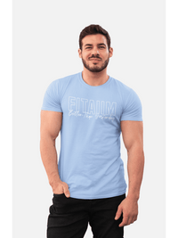 Round Neck T-shirt Baby Blue - Fitaiim