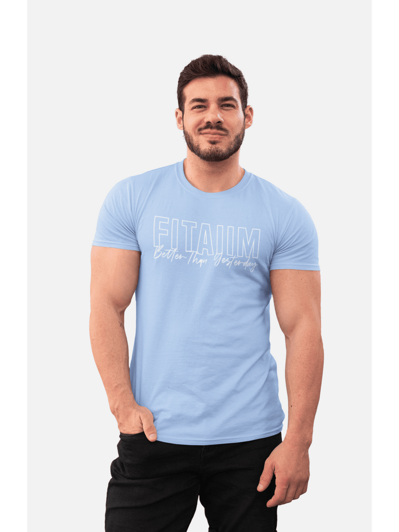 Round Neck T-shirt Baby Blue - Fitaiim
