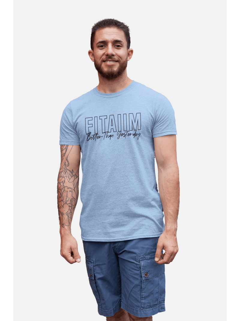 Round Neck T-shirt Baby Blue - Fitaiim