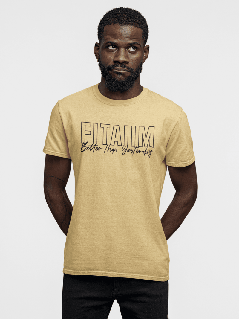 Round Neck T-shirt Beige - Fitaiim