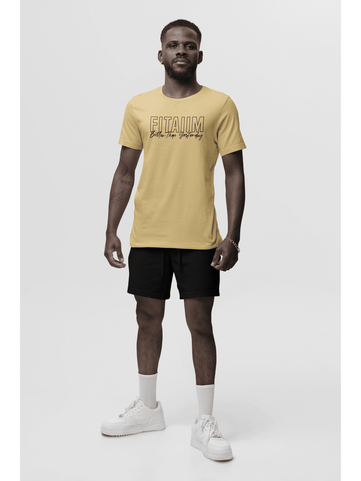 Round Neck T-shirt Beige - Fitaiim