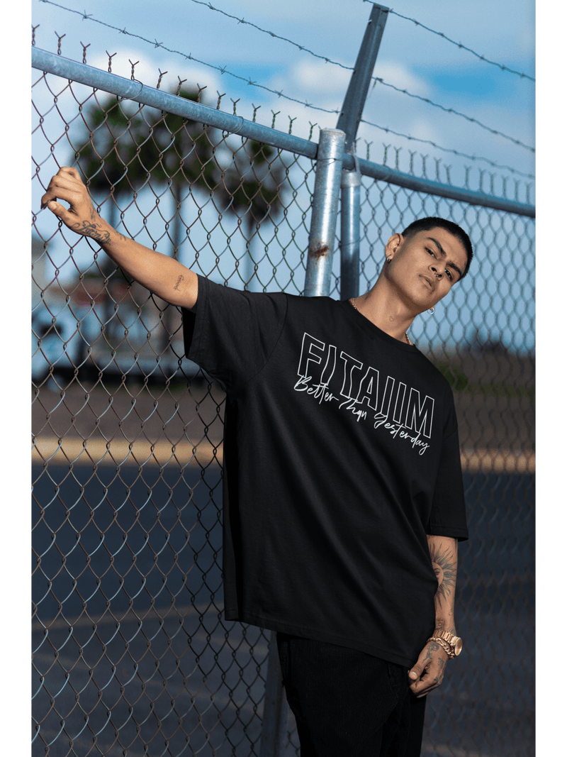 Oversized Men T-Shirt Black - Fitaiim