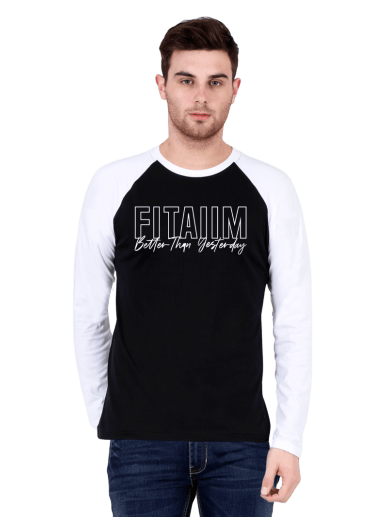 Raglan Full Sleeve T-Shirt Black - Fitaiim