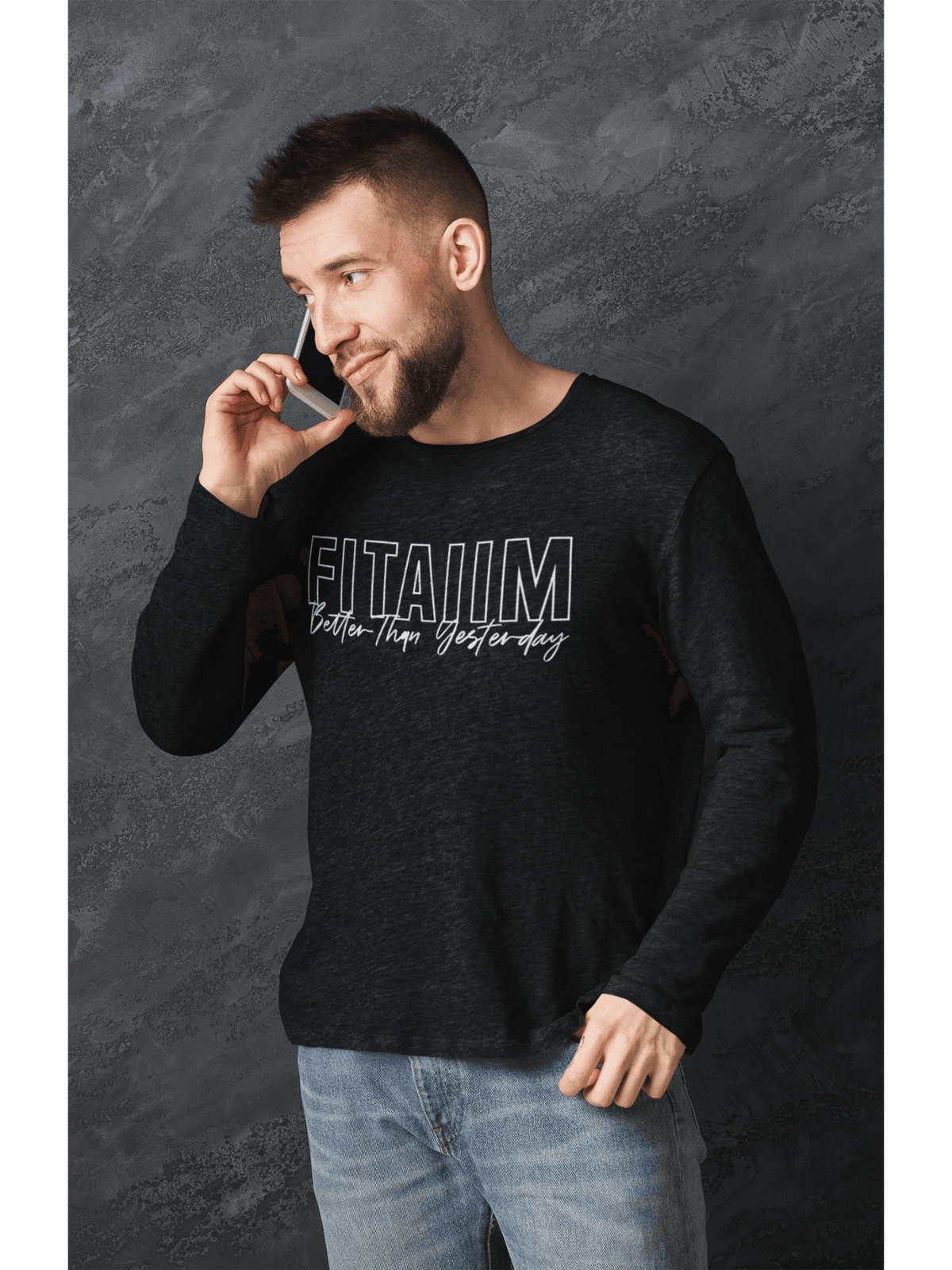 Round Neck Full Sleeve T-Shirt Black - Fitaiim