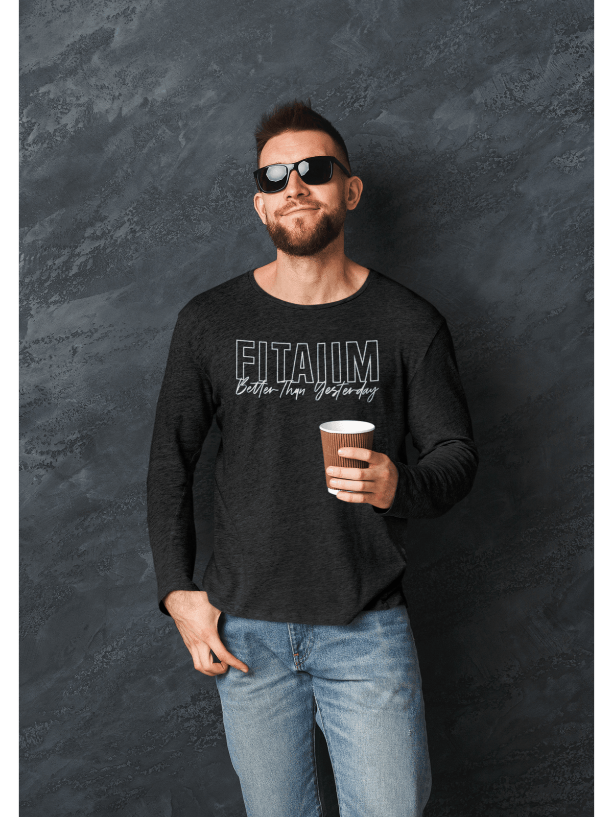 Round Neck Full Sleeve T-Shirt Black - Fitaiim