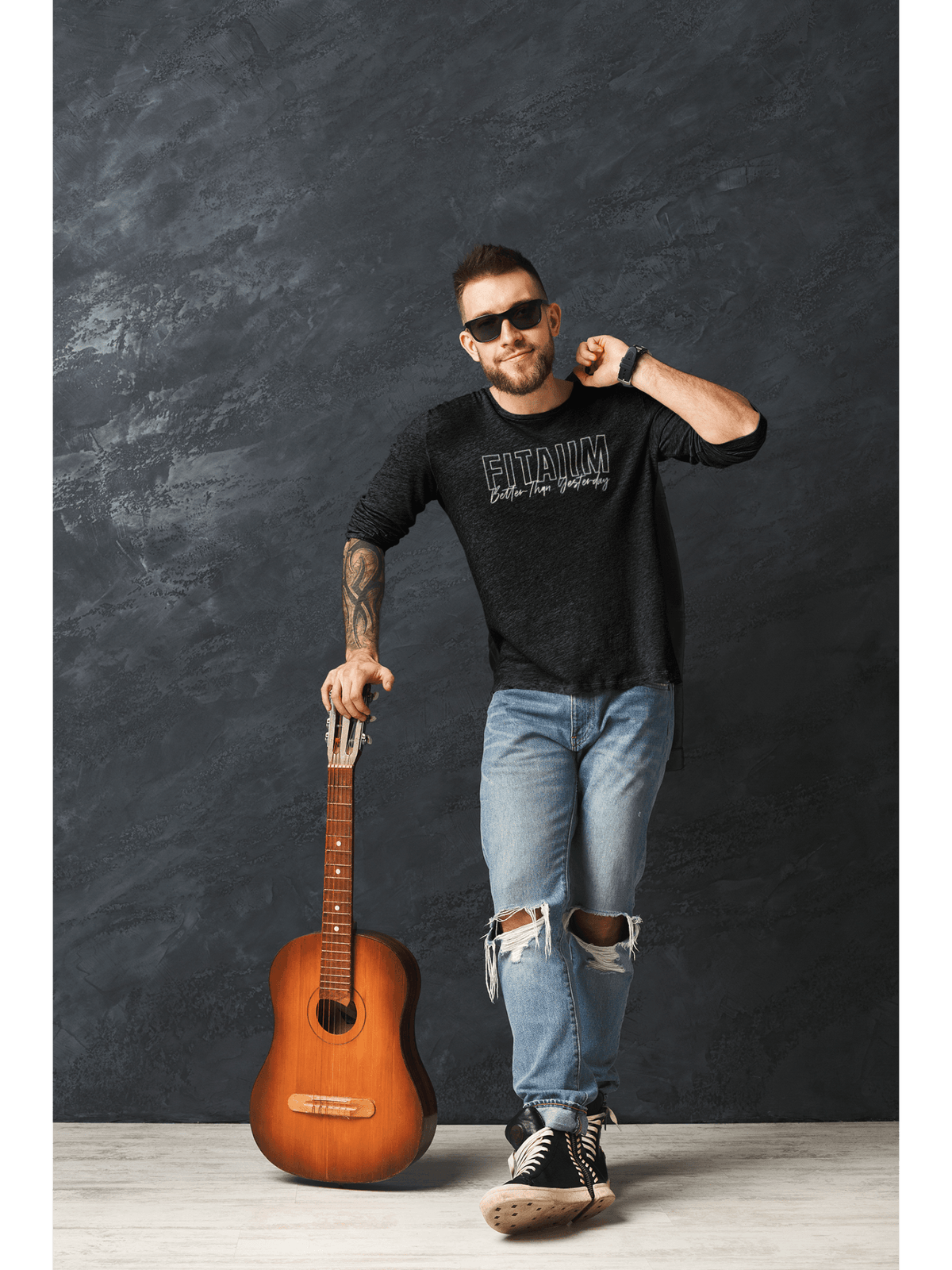 Round Neck Full Sleeve T-Shirt Black - Fitaiim