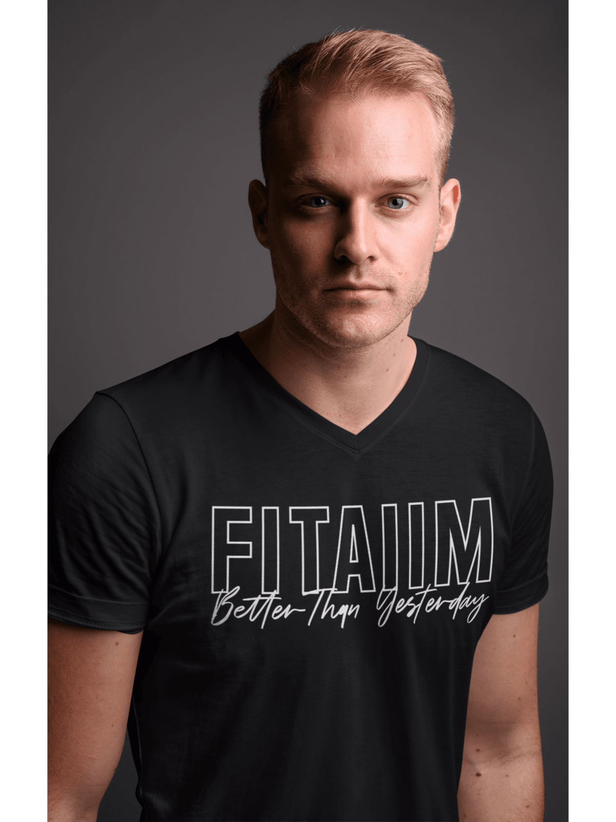 V-Neck T-shirt Black - Fitaiim