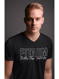 V-Neck T-shirt Black - Fitaiim