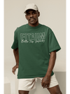 Oversized Men T-Shirt Bottle Green - Fitaiim