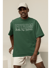 Oversized Men T-Shirt Bottle Green - Fitaiim