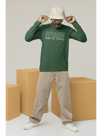 Round Neck Full Sleeve T-Shirt Bottle Green - Fitaiim