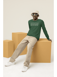 Round Neck Full Sleeve T-Shirt Bottle Green - Fitaiim