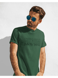 Round Neck T-shirt Bottle Green - Fitaiim
