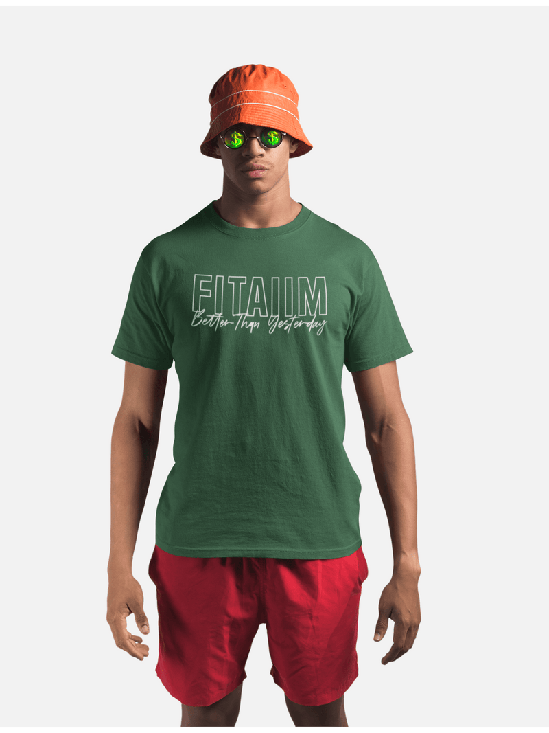 Round Neck T-shirt Bottle Green - Fitaiim