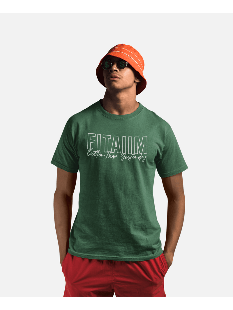 Round Neck T-shirt Bottle Green - Fitaiim