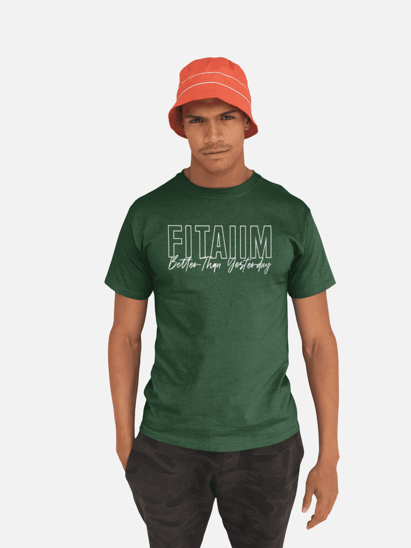 Round Neck T-shirt Bottle Green - Fitaiim