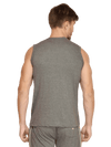 Round Neck Sleeveless Men Tank Charcoal Grey - Fitaiim