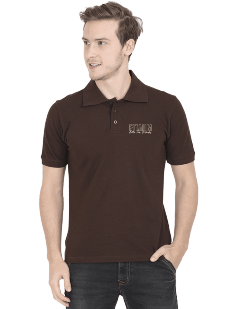 Polo Men T-shirt Coffee Brown - Fitaiim