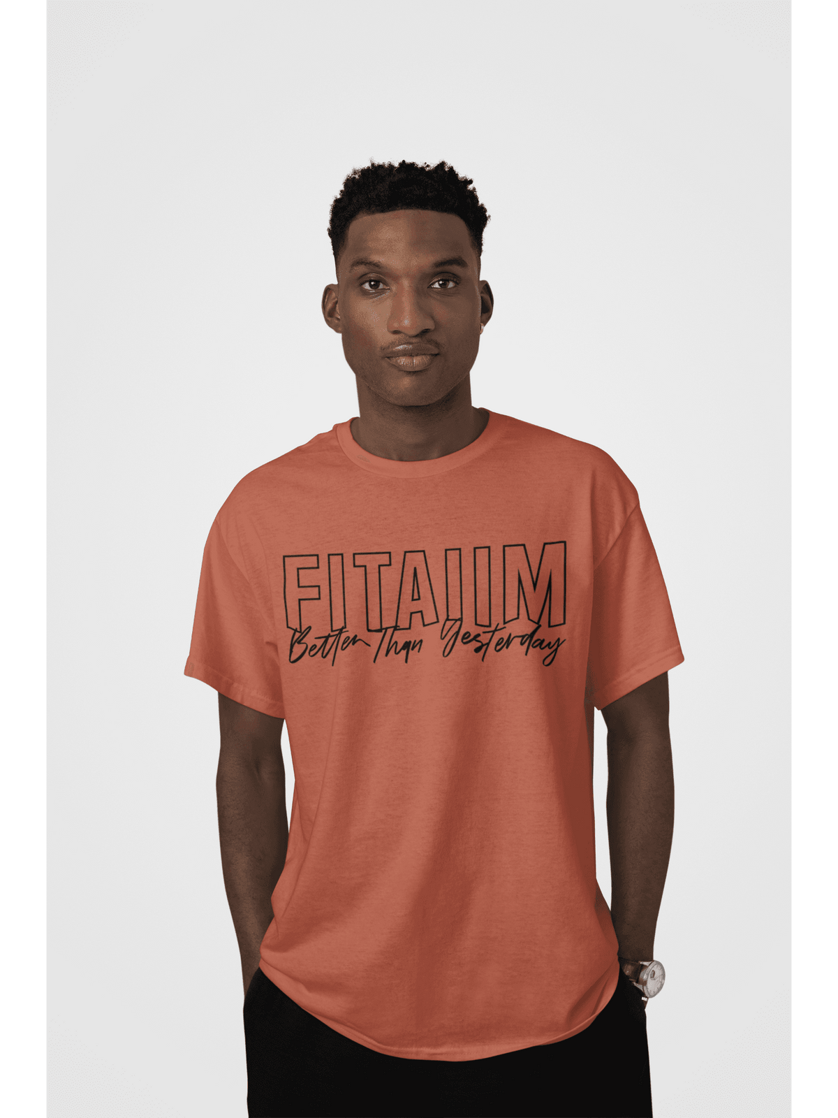 Oversized Men T-Shirt Coral - Fitaiim