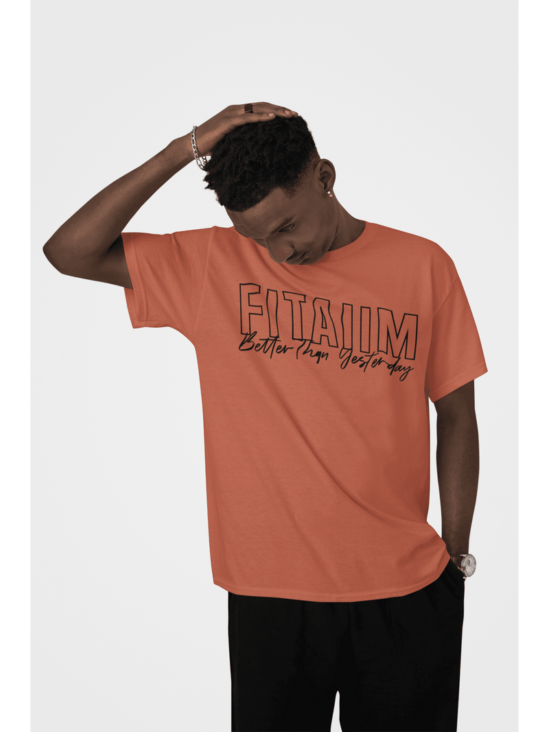 Oversized Men T-Shirt Coral - Fitaiim