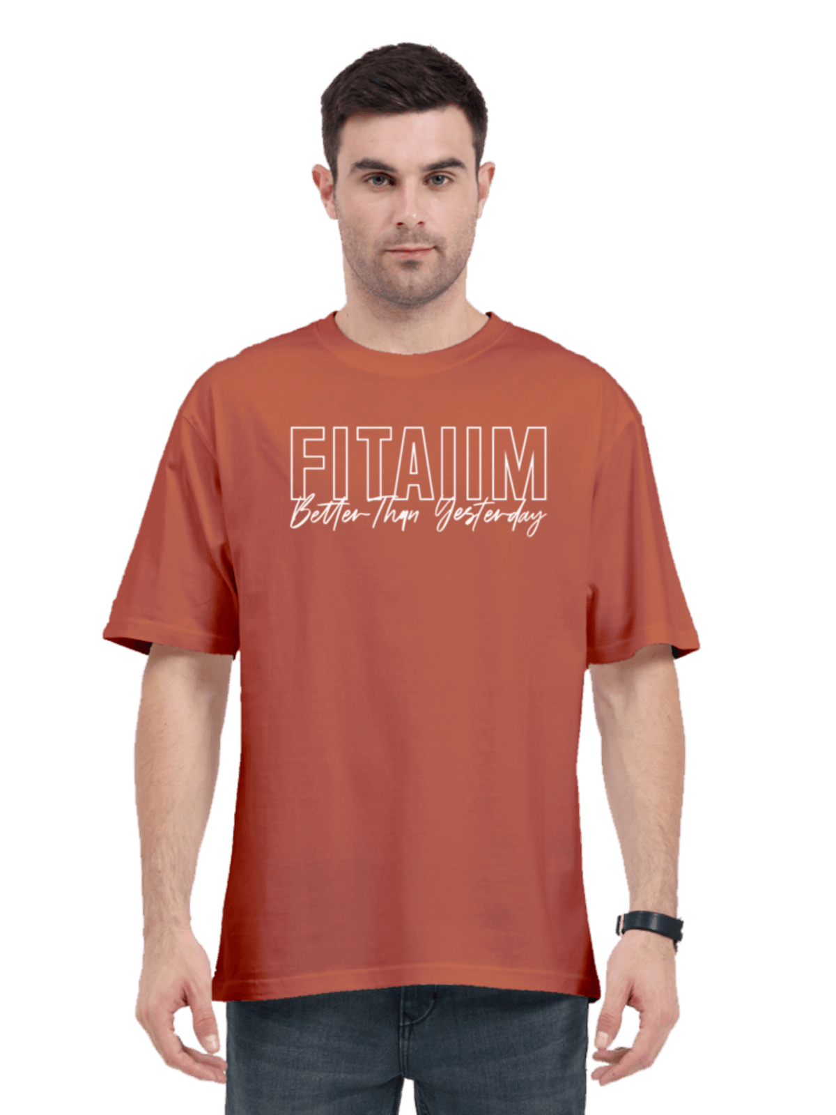 Oversized Men T-Shirt Coral - Fitaiim