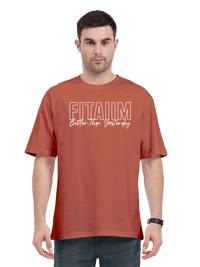 Oversized Men T-Shirt Coral - Fitaiim