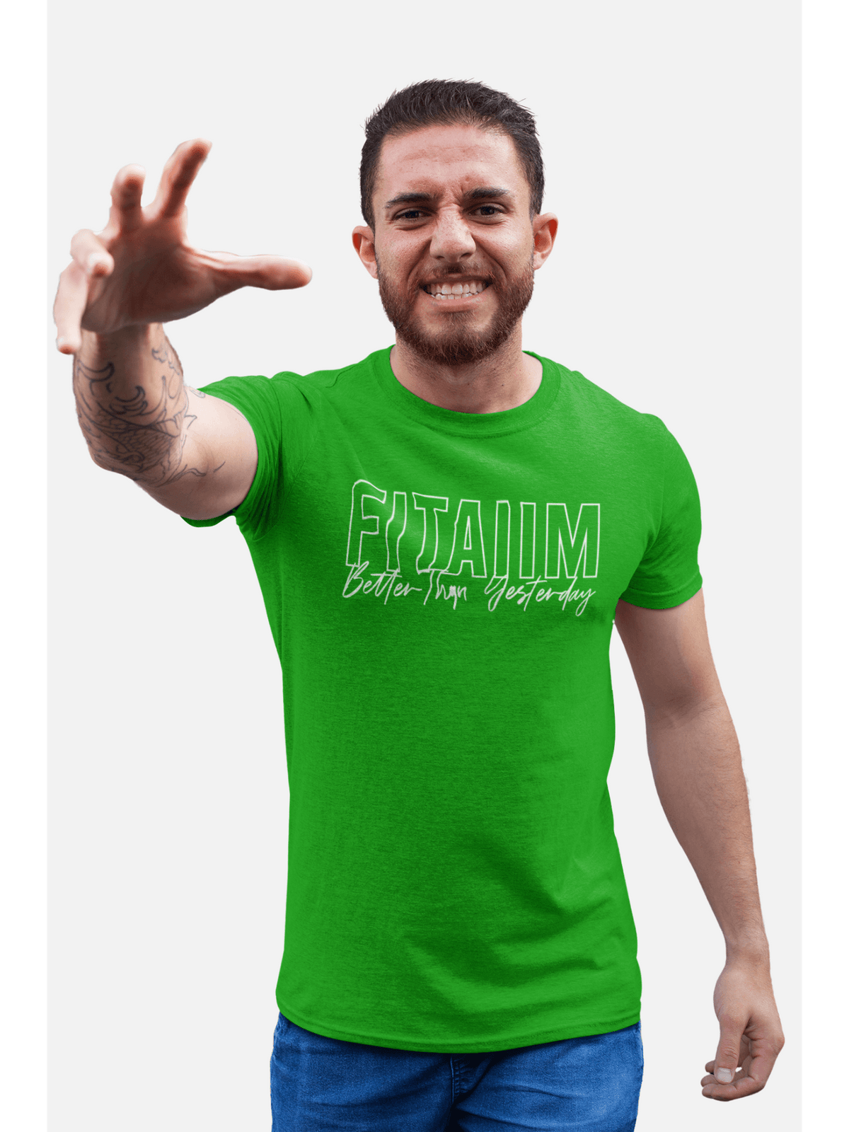 Round Neck T-shirt Glag Green - Fitaiim